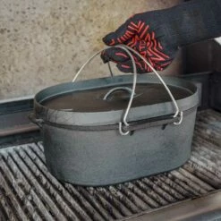 SANTOS Kastenform Oval Mit Deckel, Gusseisen, 42 X 31 Cm -Santos Grills Verkaufsladen 7e2b0aefac9d35b1896150303b0c433e