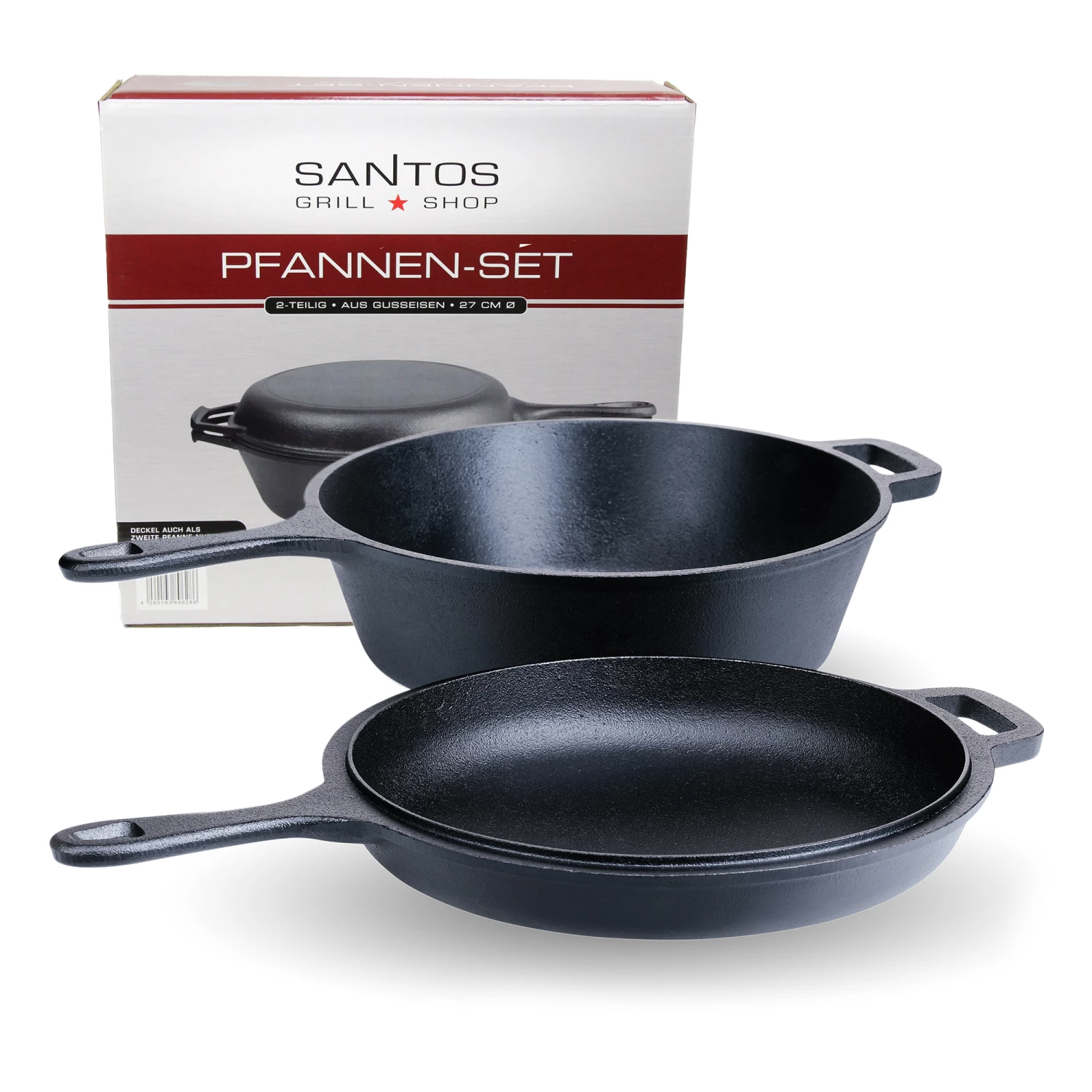 SANTOS Pfannenset 2-teilig Gusseisen, Ø 27 Cm 9 SANTOS Pfannenset 2-teilig Gusseisen, Ø 27 Cm – Bild 7
