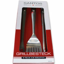 SANTOS 3-teiliges Grillbesteck, Edelstahl -Santos Grills Verkaufsladen santos 3 teiliges set grillbesteck wender fleischgabel grillzange edelstahl 9f039bc476e77eb3f5ade3f9a11cd789