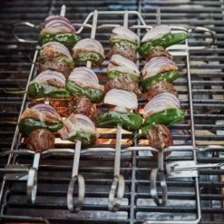 SANTOS 6-teiliges Schaschlik-Set Mit Gestell, Edelstahl -Santos Grills Verkaufsladen santos 6 teiliges schaschlik set mit gestell edelstahl e5992c8ba94f8a9a9bdfbba327a82943