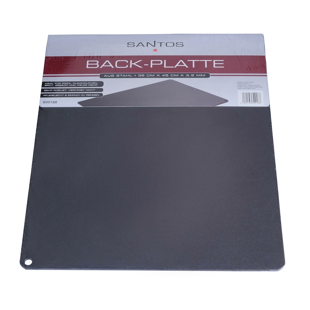 SANTOS !! B-Ware !! Eckige Backplatte Aus Carbonstahl Für Pizza & Co. 35 X 45 Cm 5 SANTOS !! B-Ware !! Eckige Backplatte Aus Carbonstahl Für Pizza & Co. 35 X 45 Cm – Bild 3