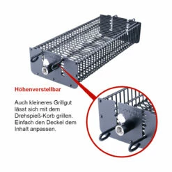 SANTOS Drehspieß-Korb Set Für Drehspieße, Grillkorb, Eckig