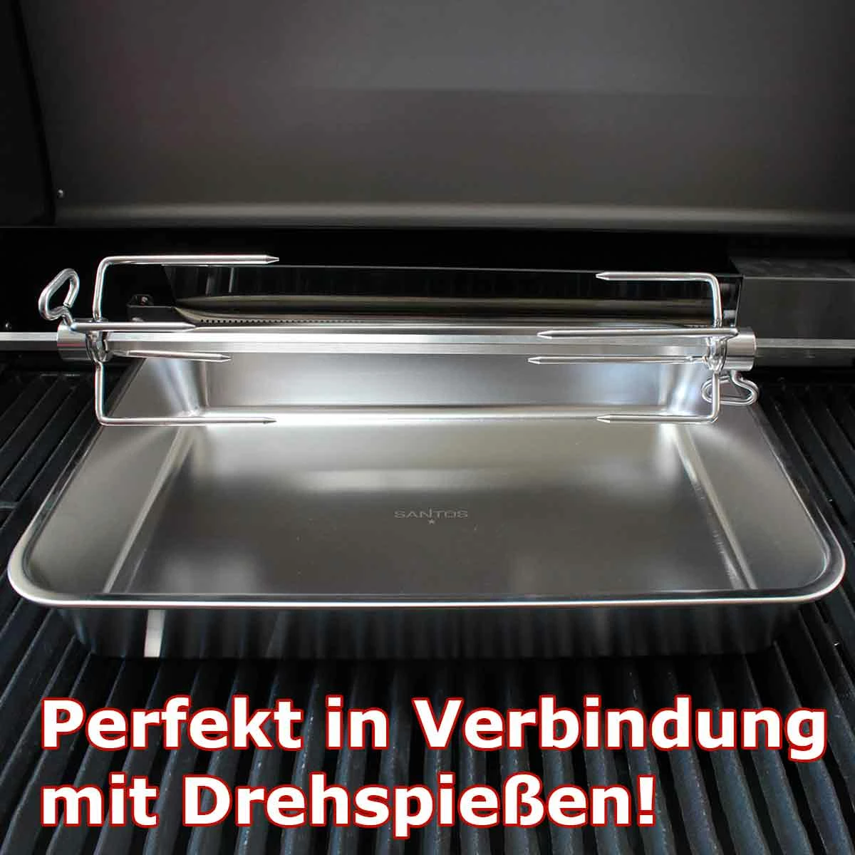 SANTOS Edelstahl Grillschale & Auffangschale, Groß 7 SANTOS Edelstahl Grillschale & Auffangschale, Groß – Bild 5