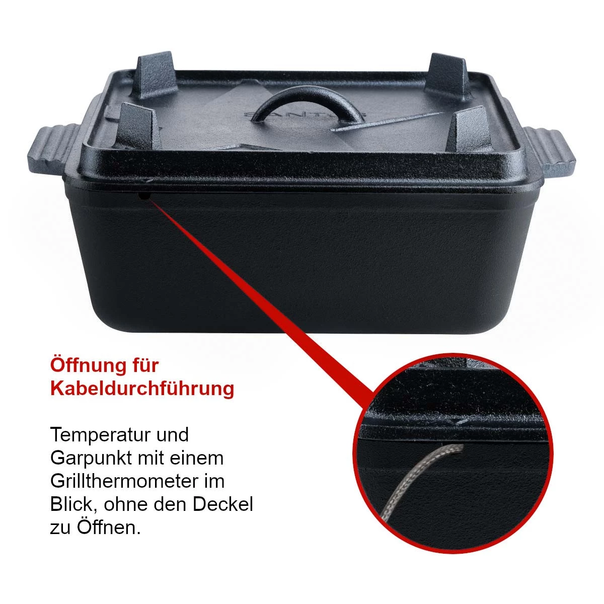 SANTOS Kastenform K8 Mit Deckel, Aus Gusseisen, 34 X 24 Cm 3 SANTOS Kastenform K8 Mit Deckel, Aus Gusseisen, 34 X 24 Cm