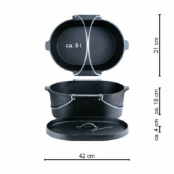 SANTOS Kastenform Oval Mit Deckel, Gusseisen, 42 X 31 Cm -Santos Grills Verkaufsladen santos kastenform oval mit deckel gusseisen 42 x 31 cm 0590e1e94d59fd541872876595ede764