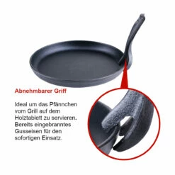 SANTOS Pfanne Gusseisen Inkl. Tablett & Griff, Ø 22cm -Santos Grills Verkaufsladen santos pfanne gusseisen inkl tablett griff 22cm 2ee4d81dbe82b213273f40ec294aded5