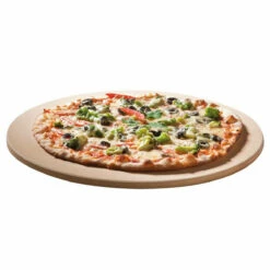 SANTOS Runder Pizzastein Für Gasgrill, Holzkohlegrills, Smoker & Backofen, Ø 36,5 Cm