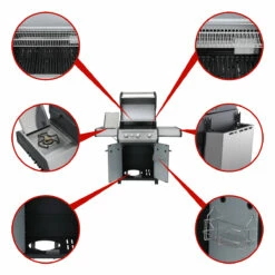 SANTOS S-301 Mit Seitenkocher, Edelstahl -Santos Grills Verkaufsladen santos s 301 edelstahl db4f4a8a13903fb7d51e29c6ee5aa30d