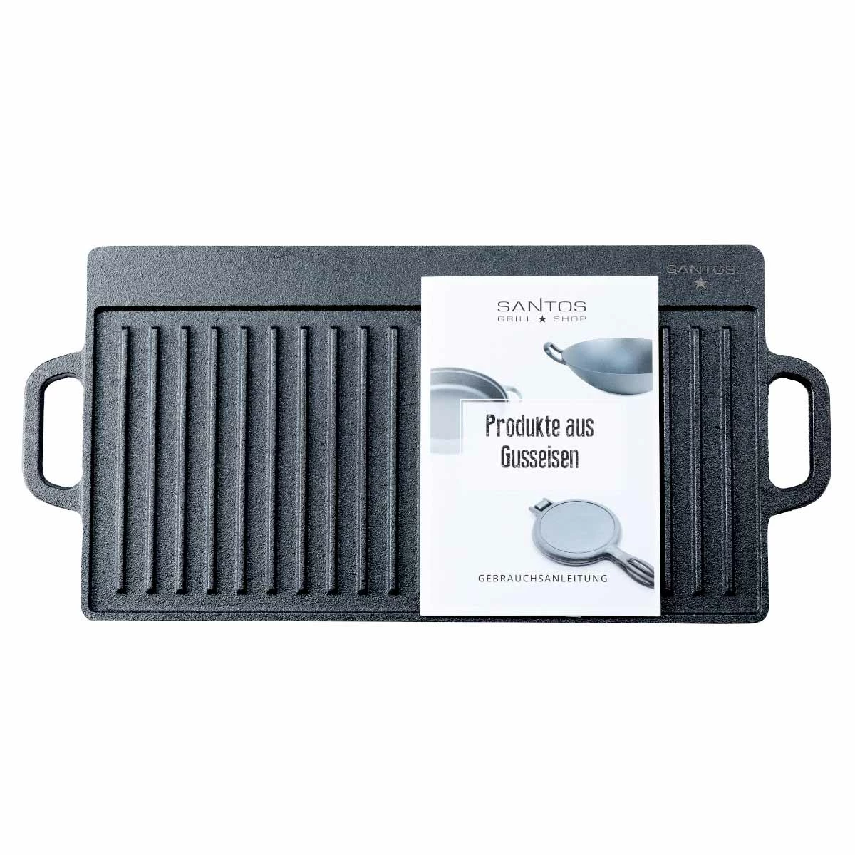 SANTOS Wende-Grillplatte Gusseisen, 42,5 X 23 Cm 4 SANTOS Wende-Grillplatte Gusseisen, 42,5 X 23 Cm – Bild 2